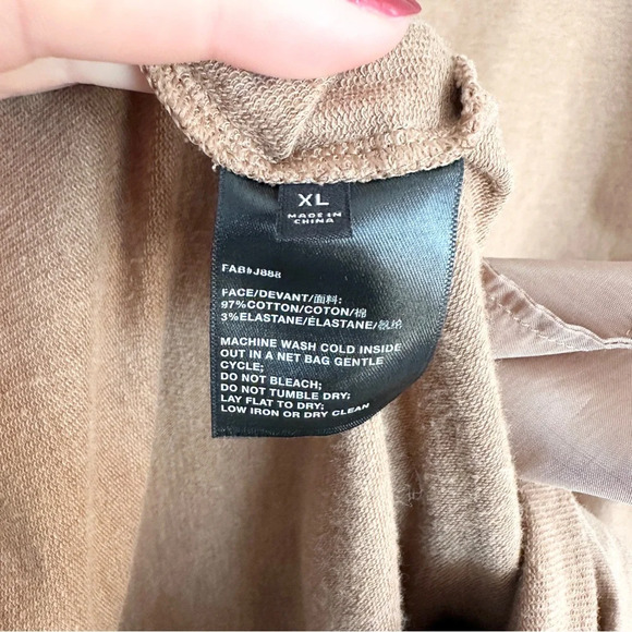 Lafayette 148 New York French Terry Tunic in Sepia Tan XL - Picture 10 of 11